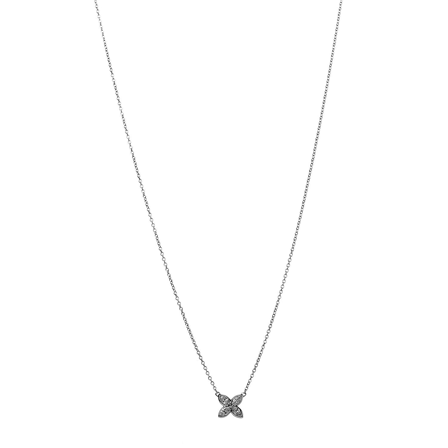 Platinum Diamond Small Bezel Set Victoria Necklace