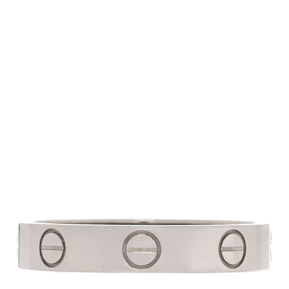 Cartier 18K White Gold 3.5mm LOVE Wedding Band Ring 53 6.5 1 of 5