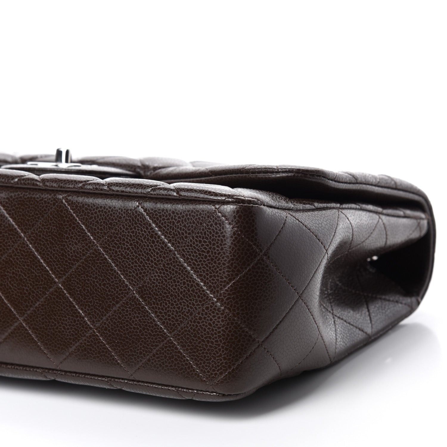 Chanel Caviar Quilted Jumbo Single Flap Dark Brown 7 of 11