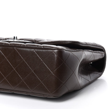 Chanel Caviar Quilted Jumbo Single Flap Dark Brown 7 of 11