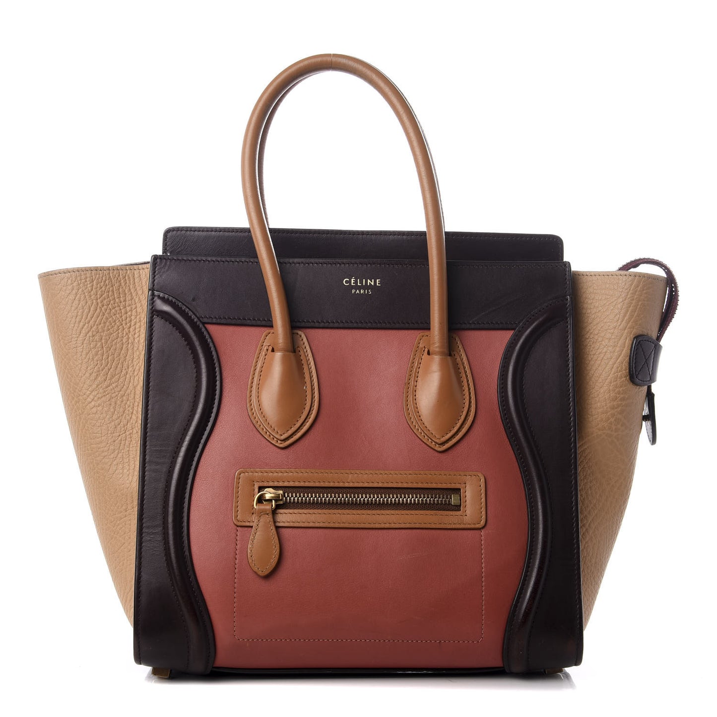 Elephant Calfskin Micro Tri-Color Luggage Terracotta