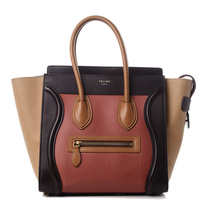 Celine Elephant Calfskin Micro Tri-Color Luggage Terracotta 1 of 8