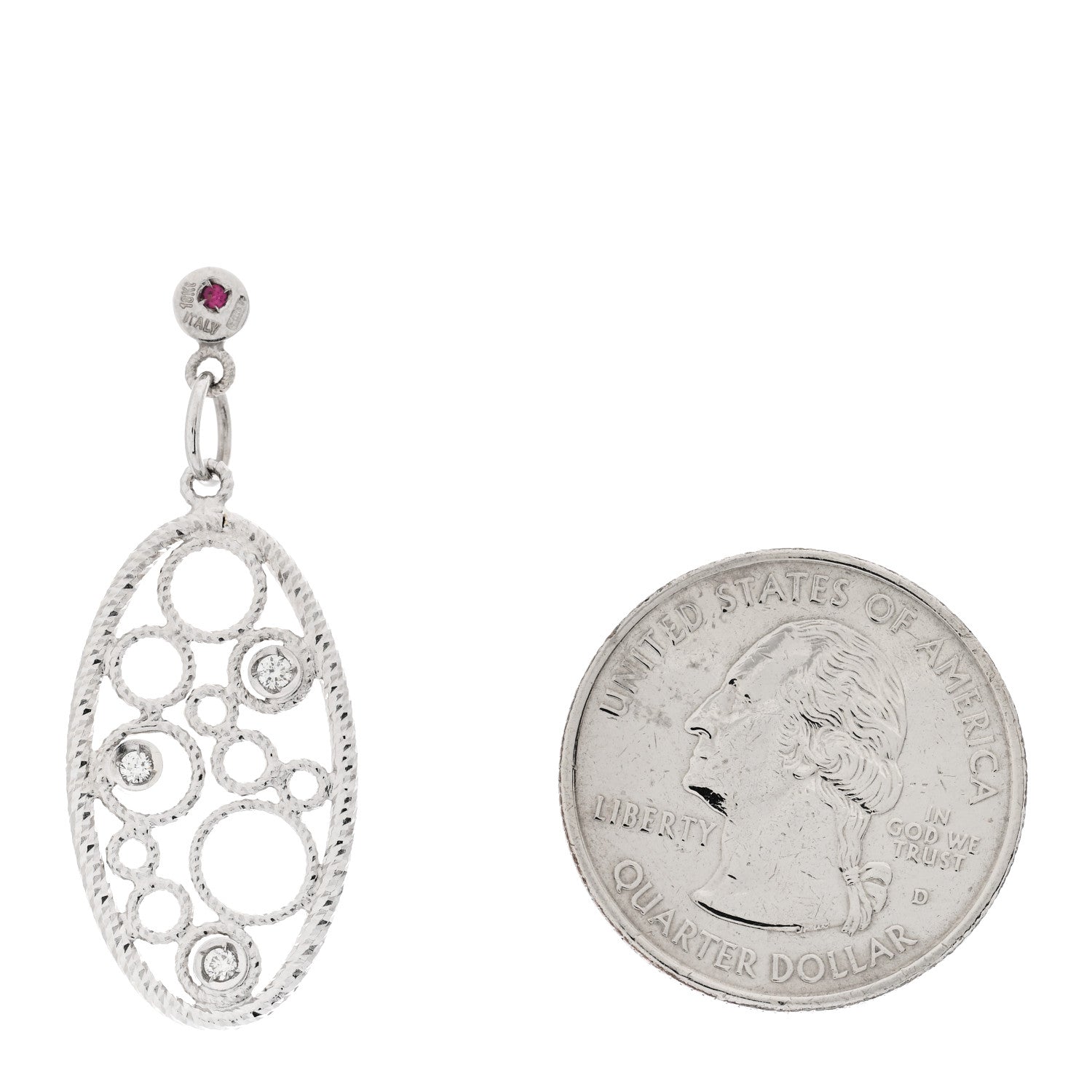 Roberto Coin 18K White Gold Diamond Bollicine Pendant 2 of 3