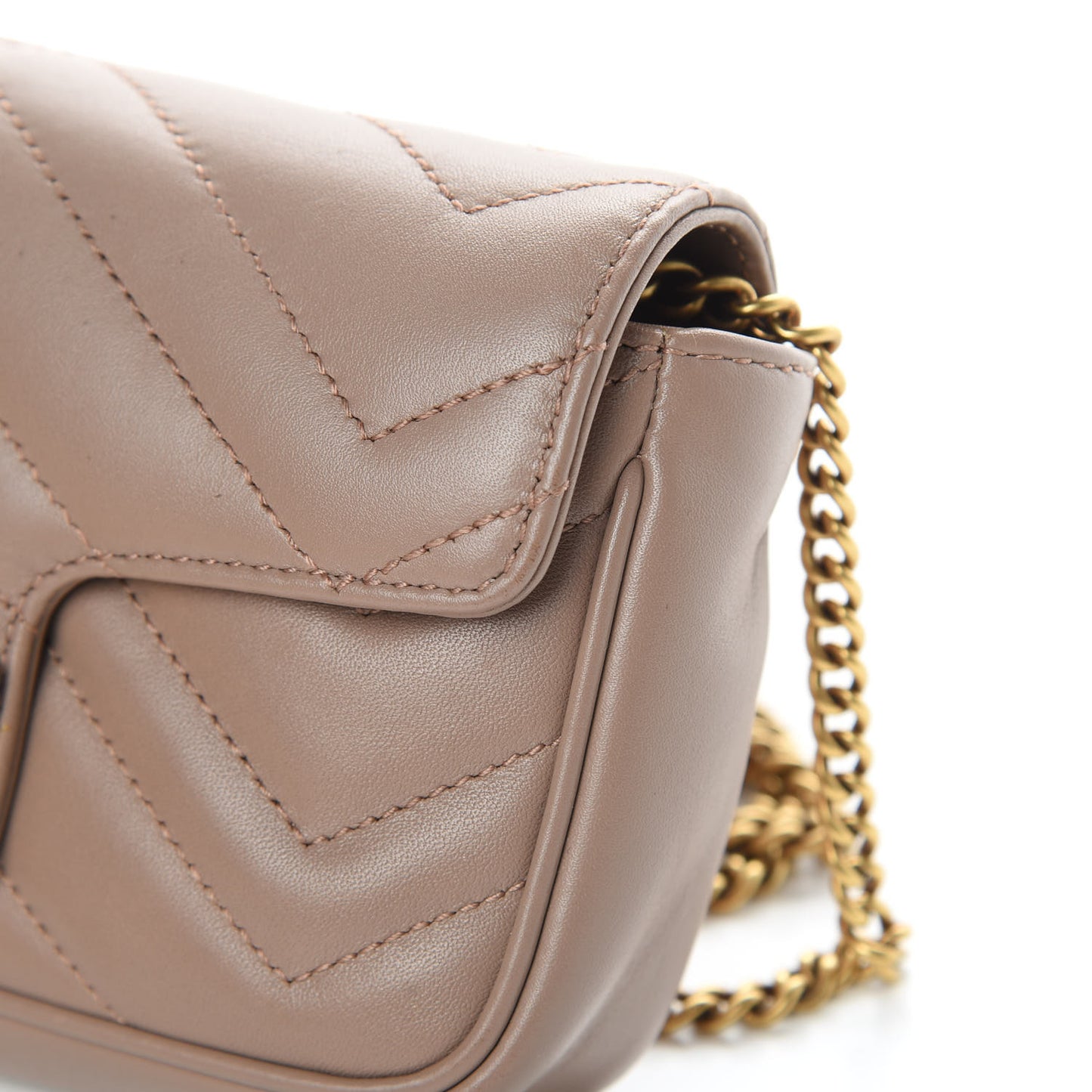 Calfskin Matelasse Super Mini GG Marmont Shoulder Bag Porcelain Rose