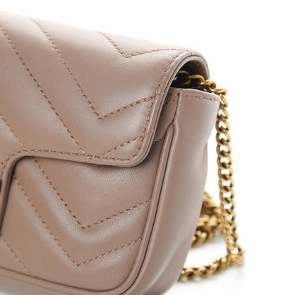 Gucci Calfskin Matelasse Super Mini GG Marmont Shoulder Bag Porcelain Rose 11 of 13