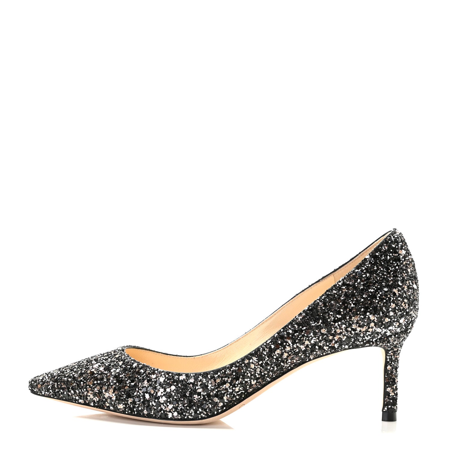 Jimmy Choo Coarse Glitter Pointy Toe Romy 40 Pumps 36.5 Twilight 1 of 10