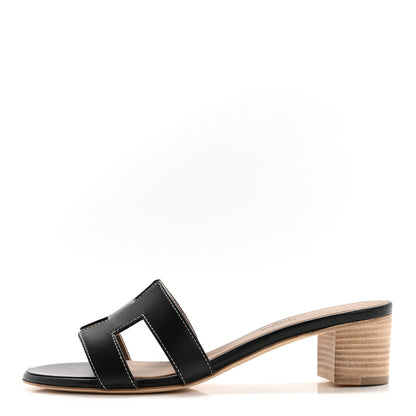 Hermes Calfskin Oasis Sandals 36 Black 1 of 8