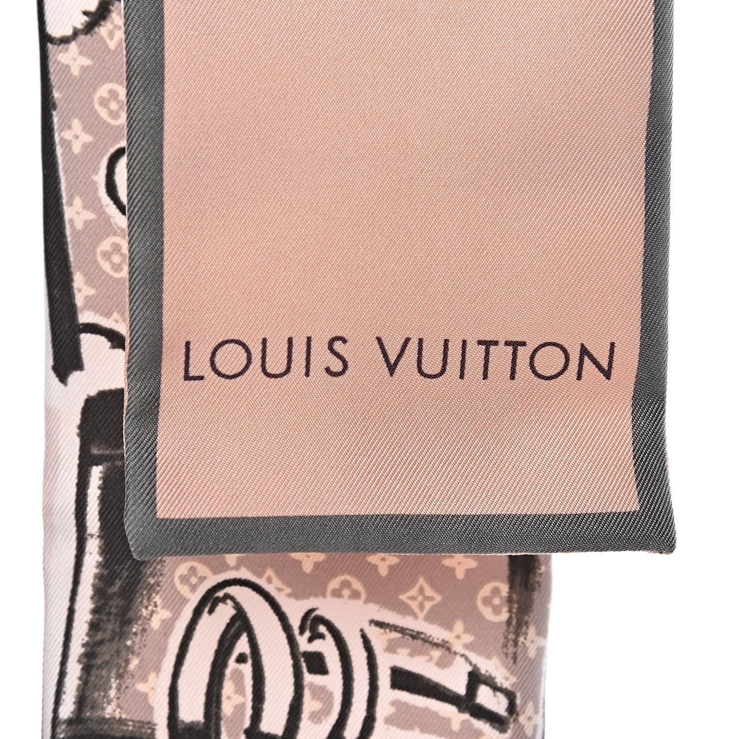 Louis Vuitton Silk Monogram Trunks Bandeau Rose Poudre 3 of 4