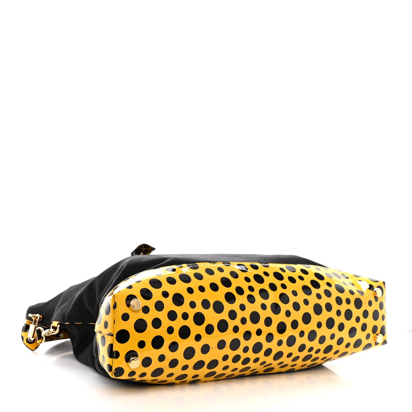 Nylon Monogram Kusama Infinity Dots Lockit GM Black Yellow
