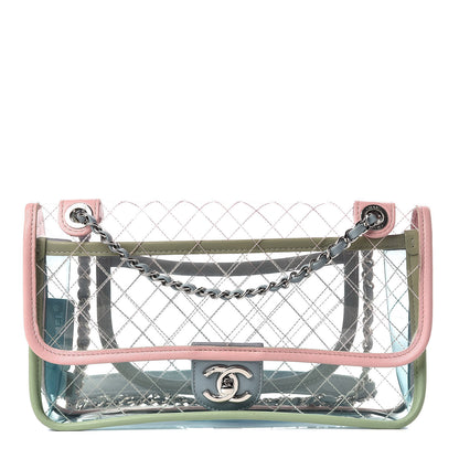 Chanel Lambskin PVC Quilted Medium Coco Splash Flap Blue Green 1 of 9