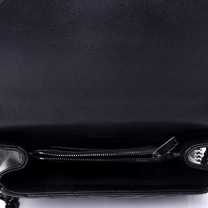 Saint Laurent Sheepskin Matelasse Chevron Monogram Medium College Bag Black 4 of 5