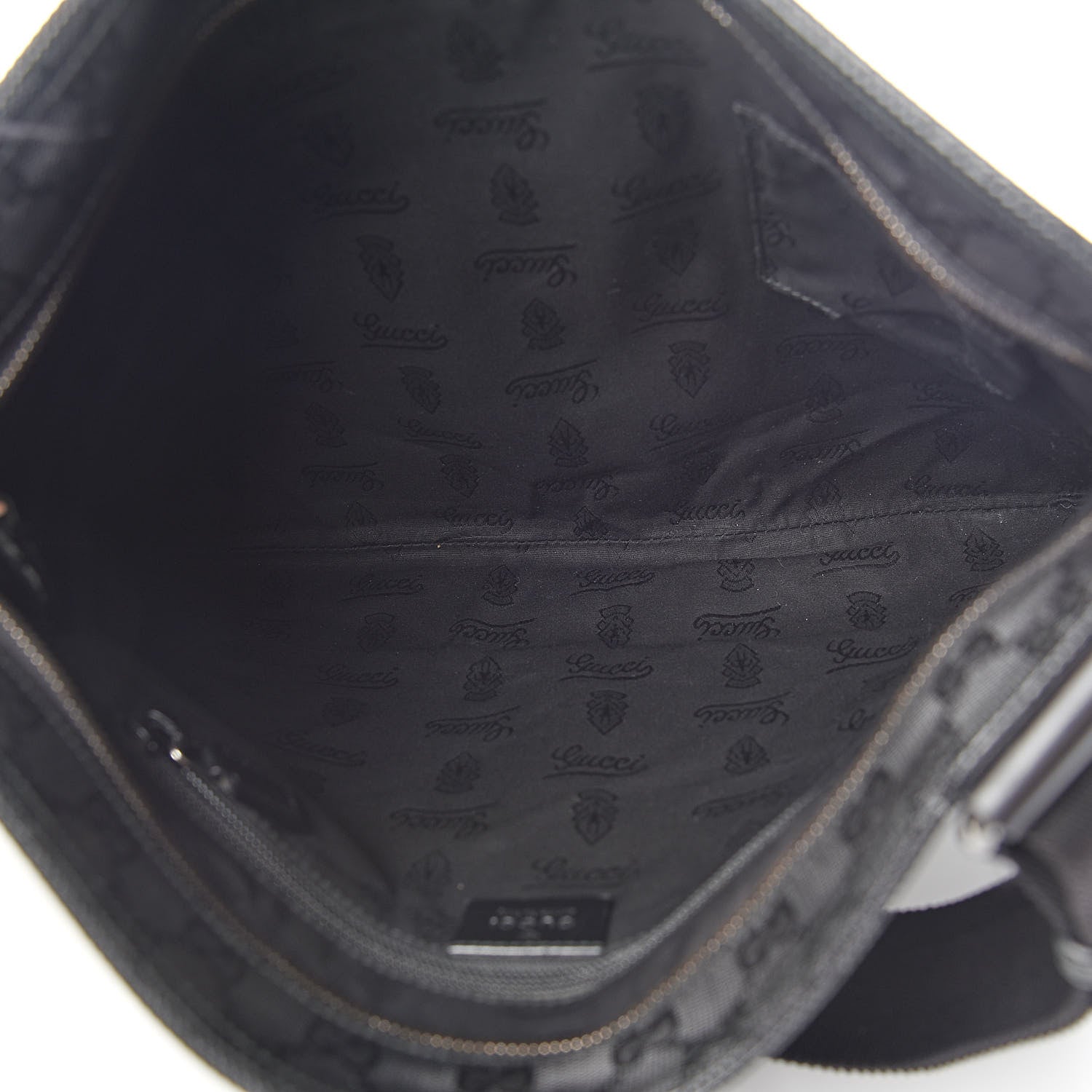 Gucci Imprime Monogram Medium Flat Messenger Bag Black 5 of 12