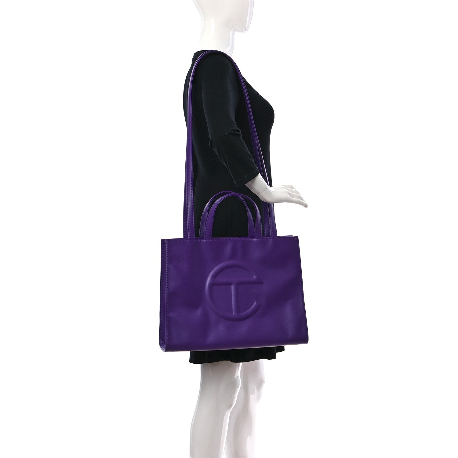 Telfar Vegan Leather Medium Shopping Bag Grape 2 of 12