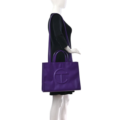 Telfar Vegan Leather Medium Shopping Bag Grape 2 of 12