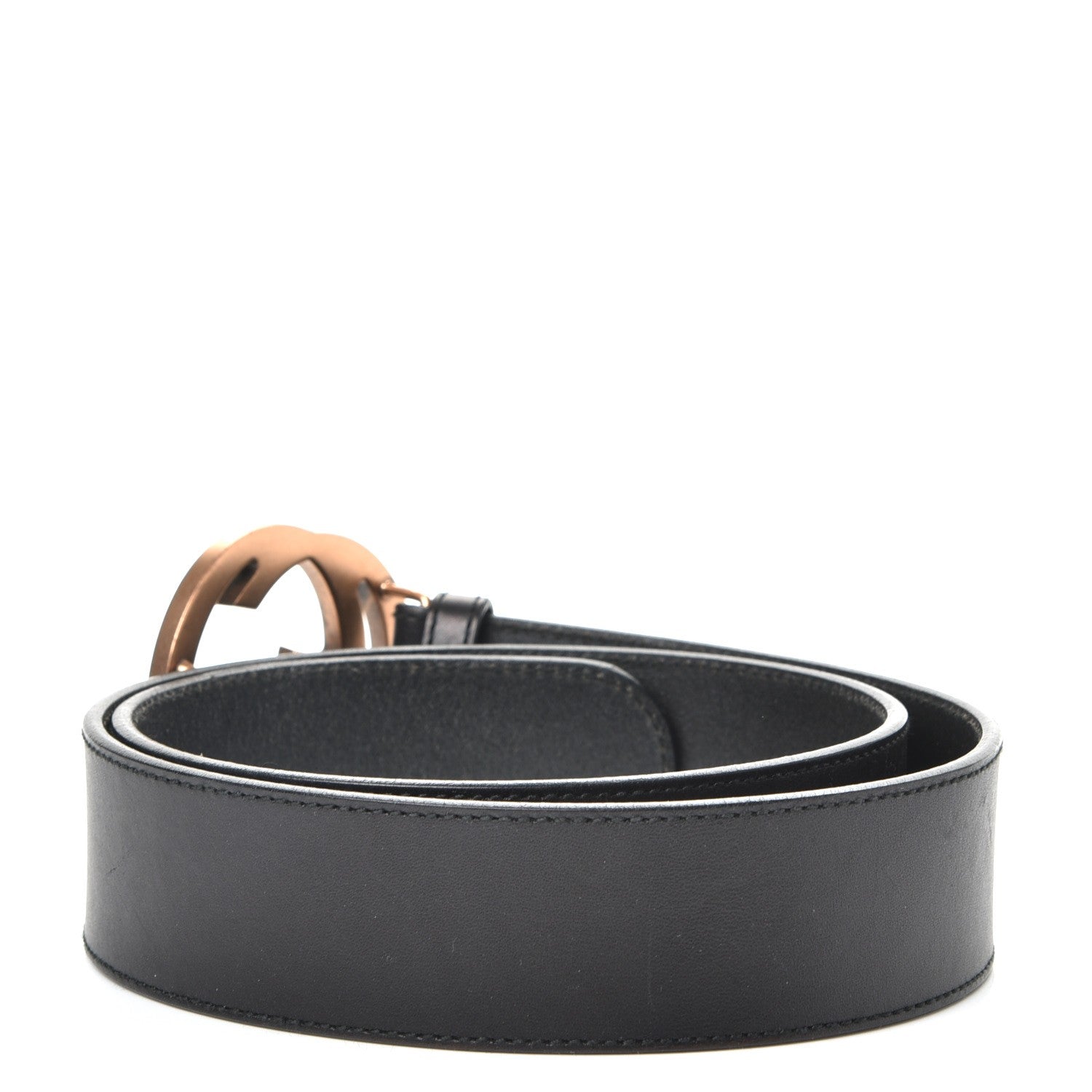 Gucci Calfskin Turquoise Interlocking G Belt 80 32 Black 3 of 7