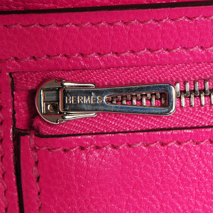 Hermes Chevre Mysore Bearn Gusset Wallet Rose Tyrien 7 of 8