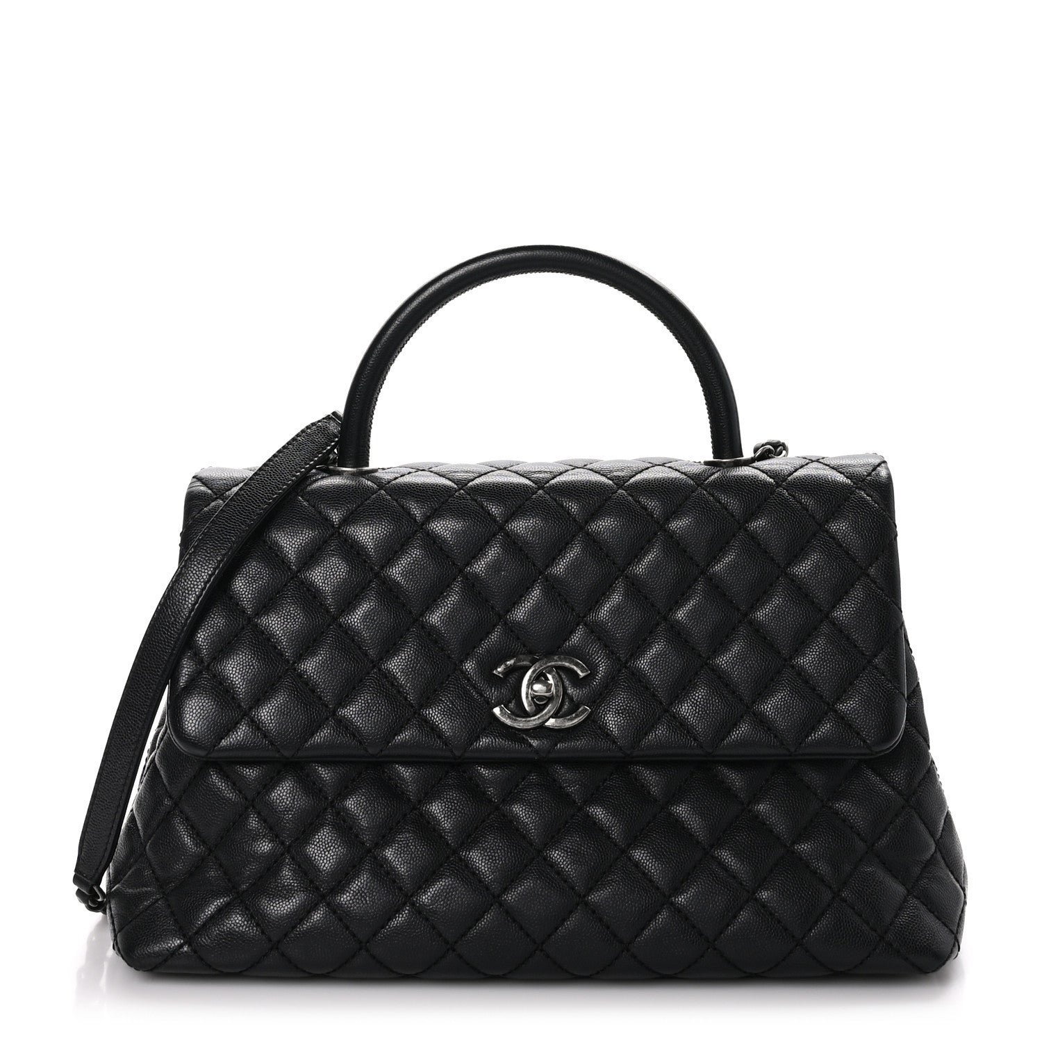 Chanel Caviar Quilted Medium Coco Handle Flap Black 1 of 9