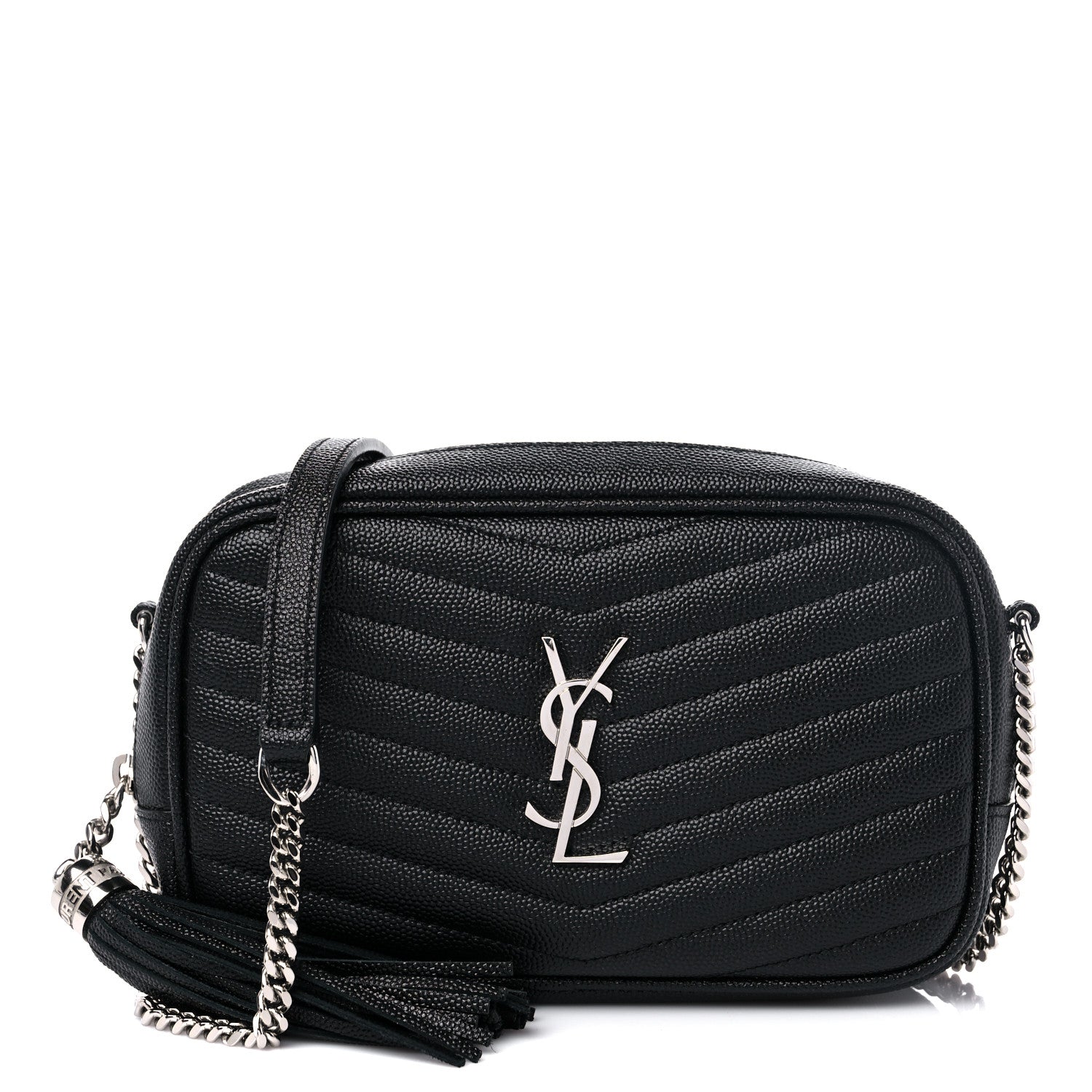 Saint Laurent Grain De Poudre Matelasse Monogram Mini Lou Camera Bag Black 1 of 11