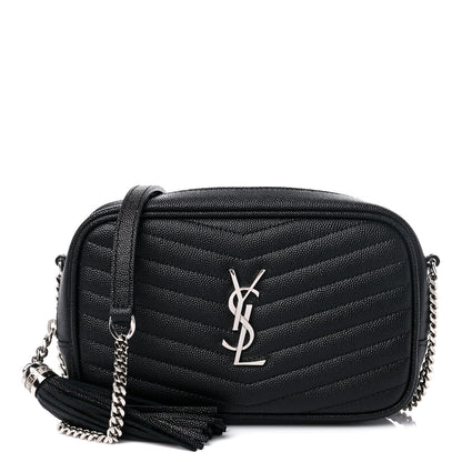 Saint Laurent Grain De Poudre Matelasse Monogram Mini Lou Camera Bag Black 1 of 11