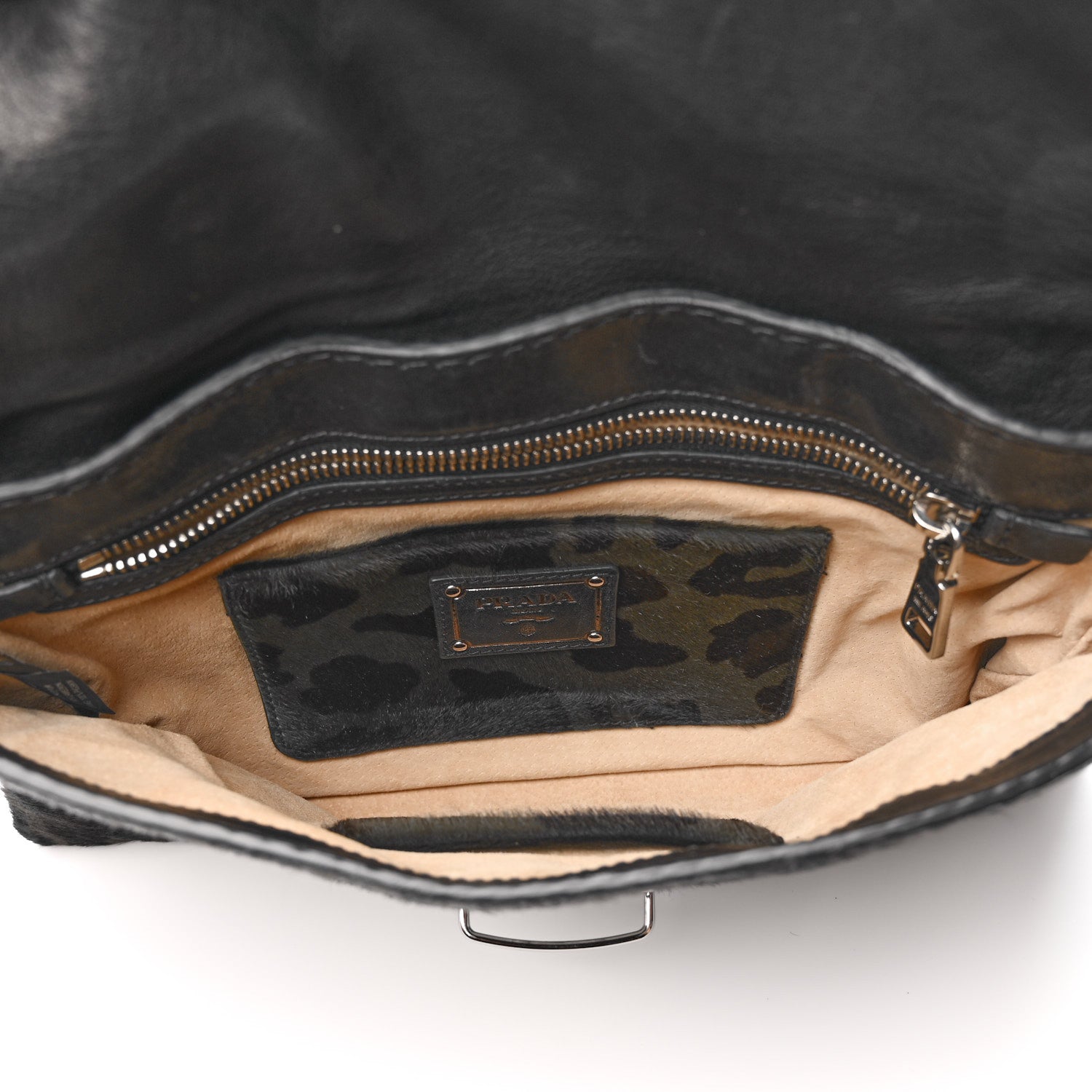 Prada Cavallino Leopard Print Pushlock Envelope Clutch Mimetico 5 of 16
