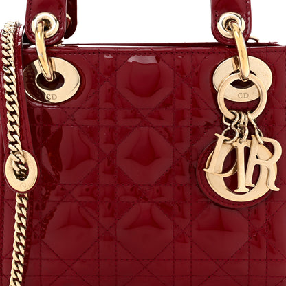 Christian Dior Patent Cannage Mini Lady Dior Red 8 of 10
