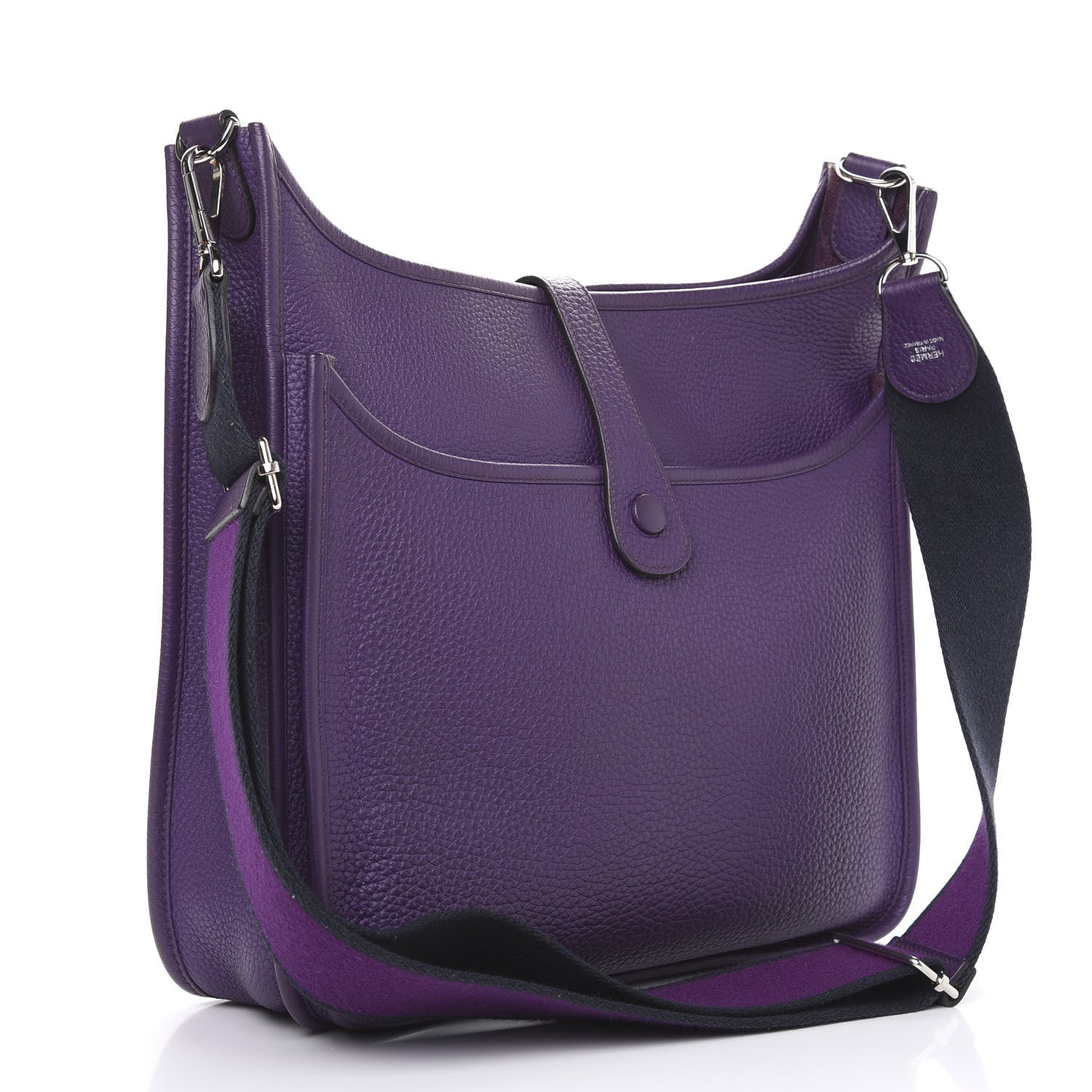 Hermes Taurillon Clemence Amazone Evelyne III GM Ultraviolet 3 of 10