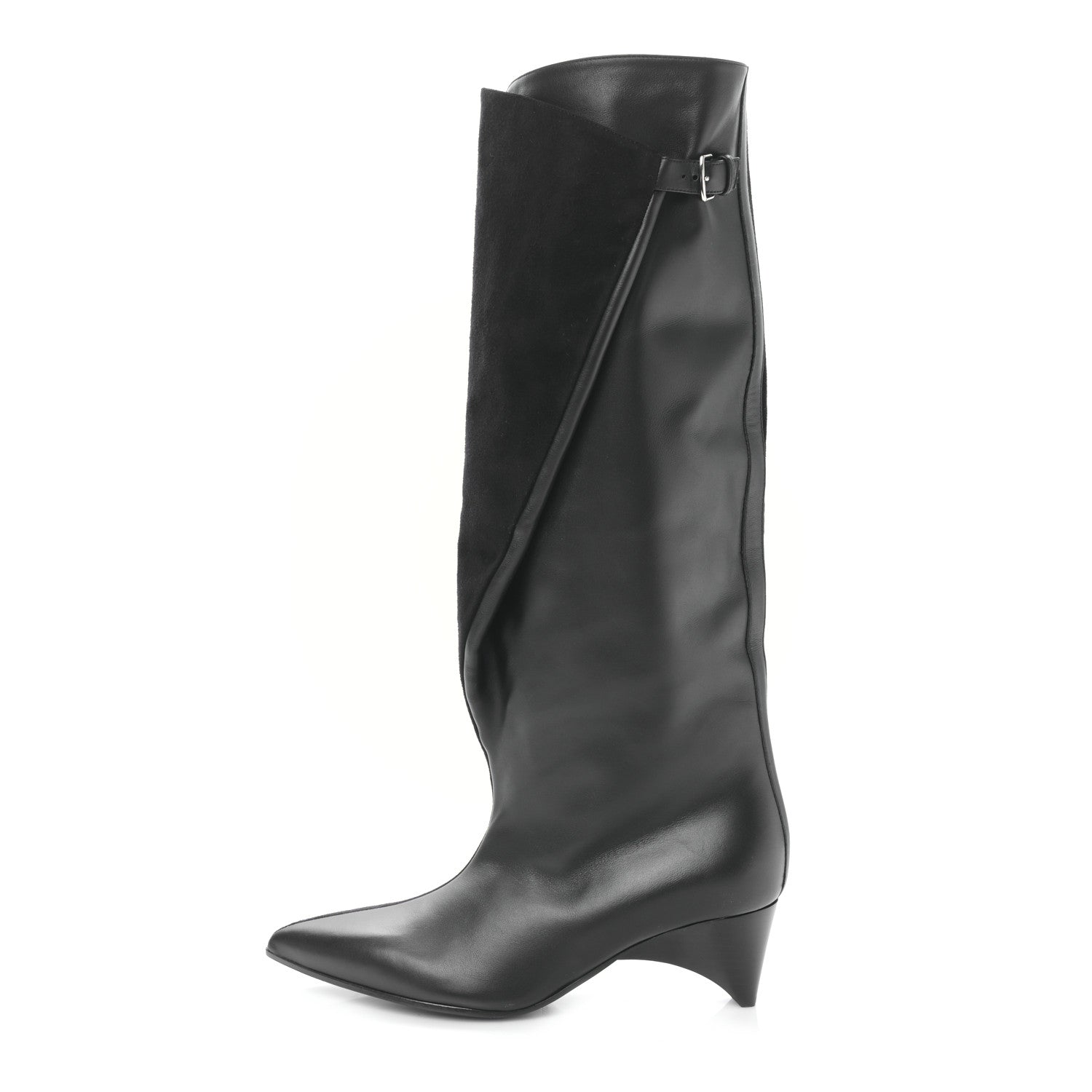 Hermes Suede Goatskin Calfskin Hilona 55 Ankle Boots 37.5 Black 1 of 7