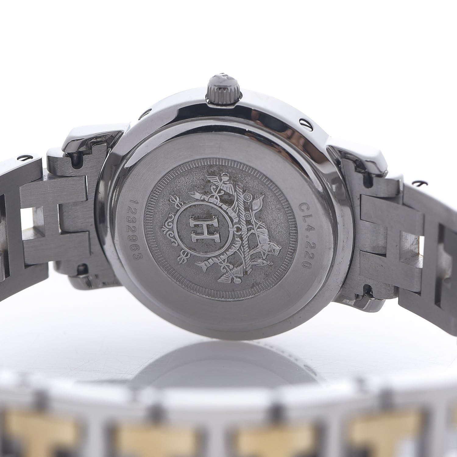 Hermes Stainless Steel 24mm Clipper Quartz Watch Gold 4 of 5