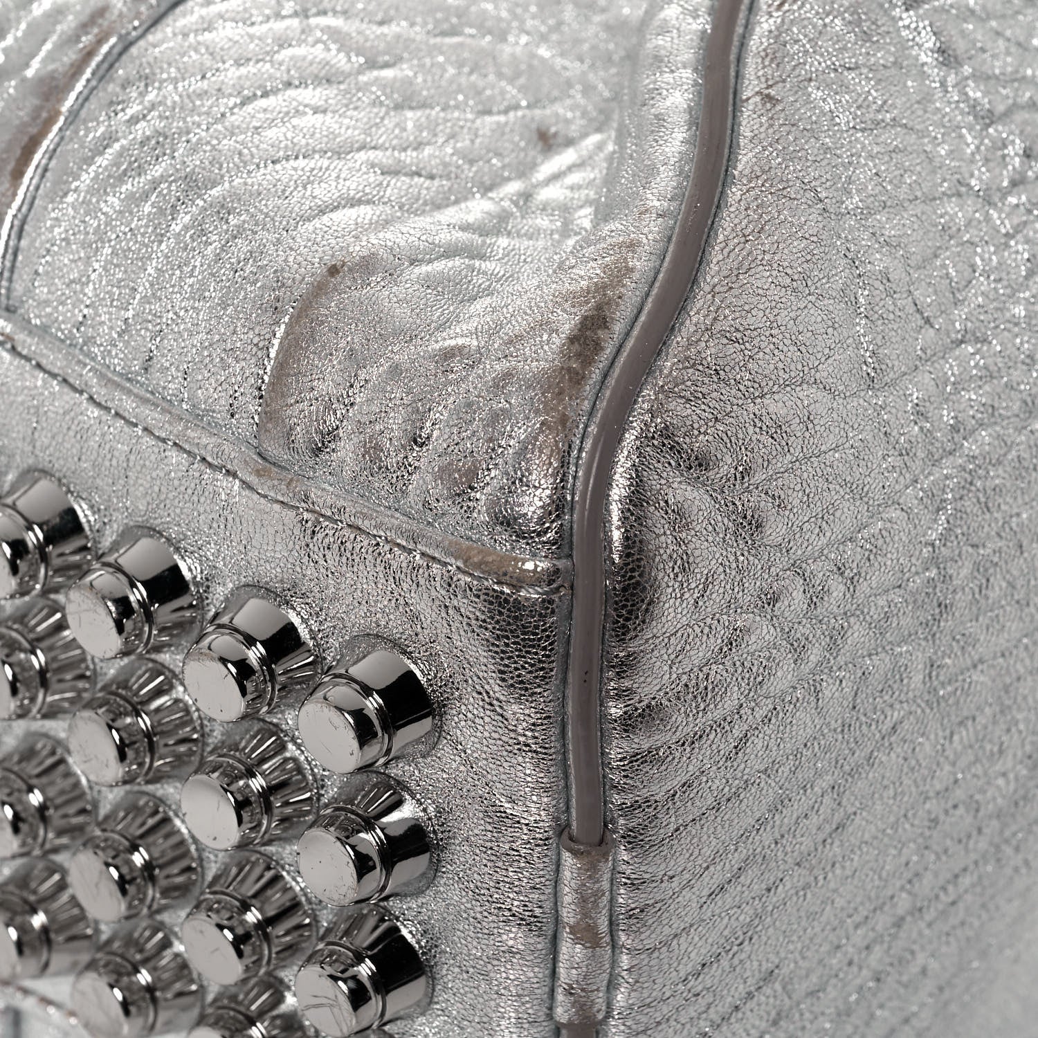 Alexander Wang Metallic Pebbled Lambskin Rockie Rhodium Silver 11 of 17