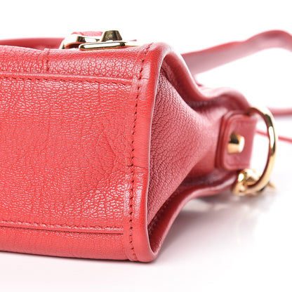 Balenciaga Chevre Gold Metallic Edge Hardware Mini City Rouge Grenade 10 of 13