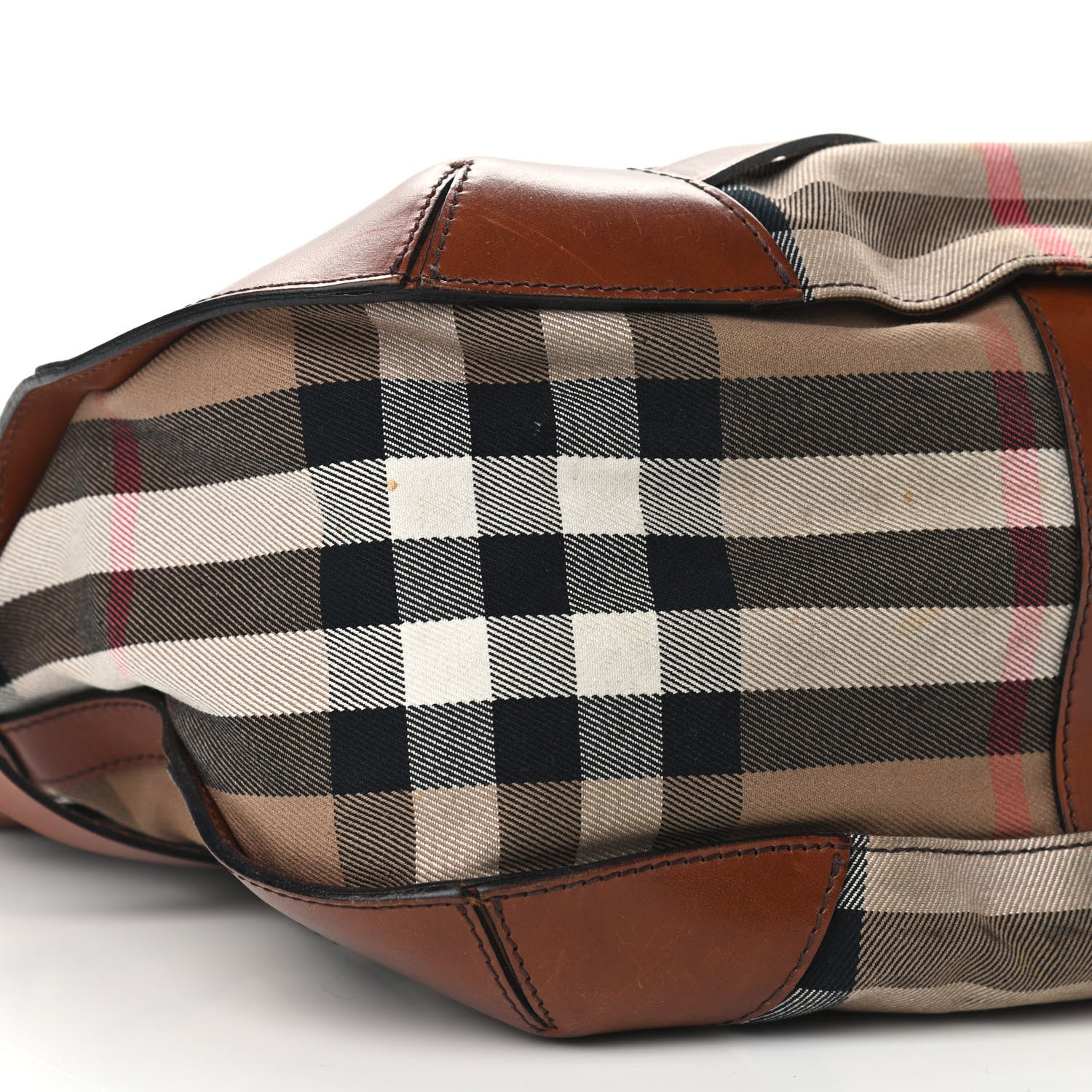 Burberry House Check Bridle Calfskin Small Dutton Hobo Light Tan 11 of 19