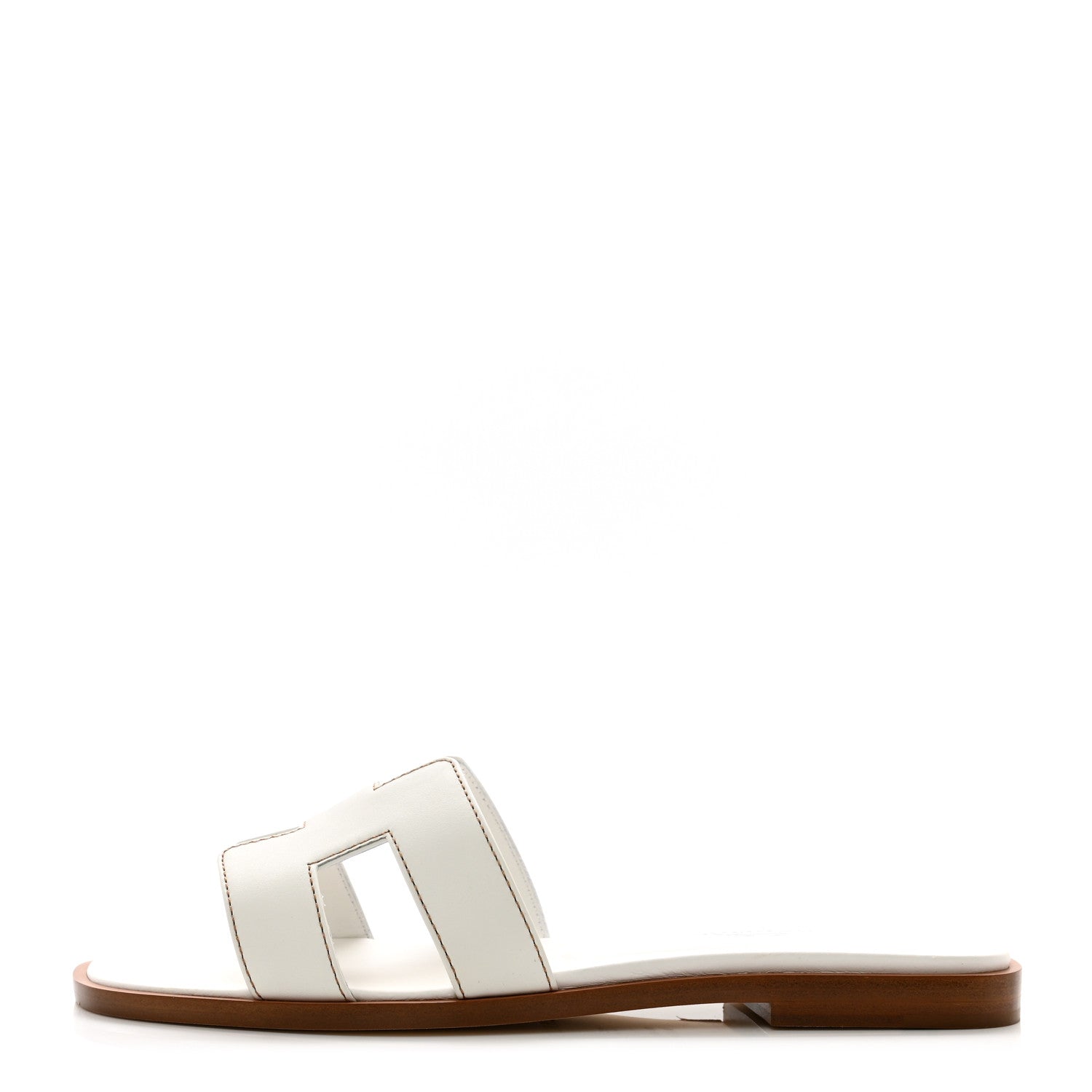 Hermes Box Calfskin Oran Sandals 35 White 1 of 9