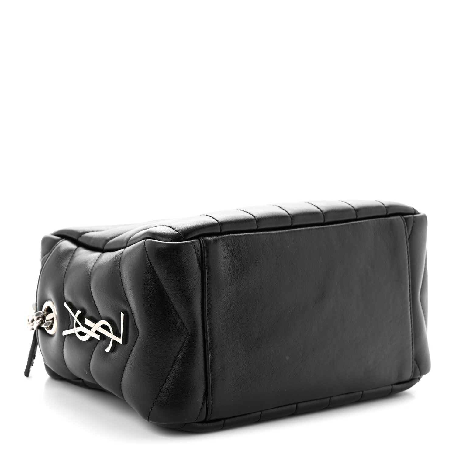 Saint Laurent Calfskin Y Quilted Monogram Small Loulou Bowling Bag Black 4 of 11