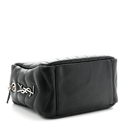 Saint Laurent Calfskin Y Quilted Monogram Small Loulou Bowling Bag Black 4 of 11