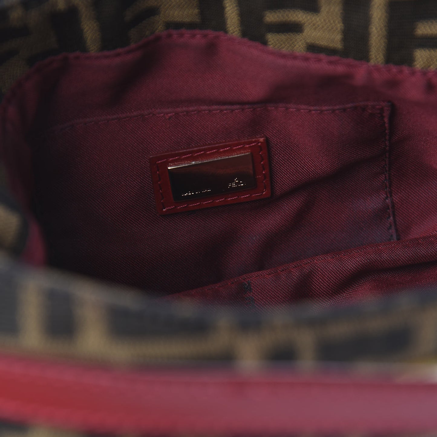 Zucca Cuoio Lucido Small Chef Shoulder Bag Tobacco Rosso Scuro