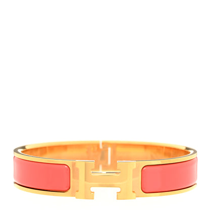 Hermes Enamel Narrow Clic Clac H Bracelet GM Rouge Corail 1 of 4