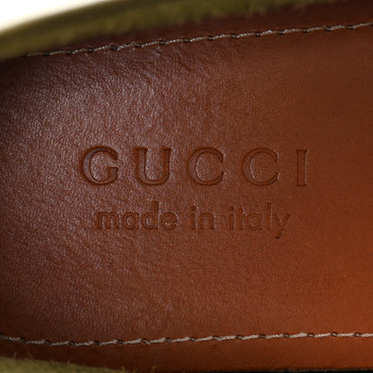 Gucci Soft Clove Calfskin Monochrome Mens Interlocking G Driver Loafers 7 Juniper Green 8 of 16