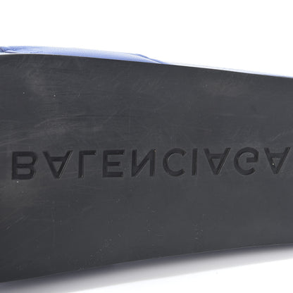 Balenciaga Nappa Political Campaign Logo Mens Pool Slide Sandals 41 Blue Ocean Blue White 9 of 12