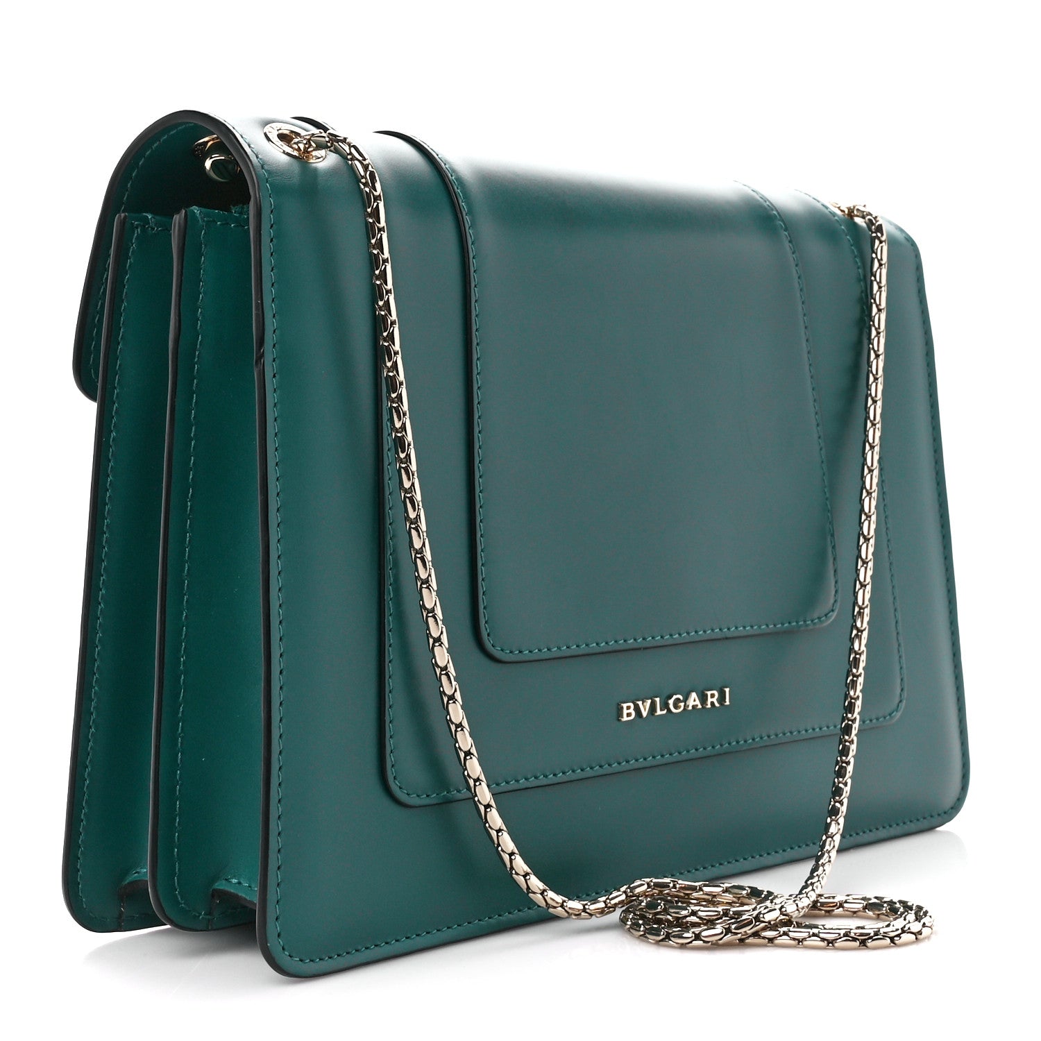 Bulgari Calfskin Serpenti Forever Shoulder Bag Emerald Green 4 of 15
