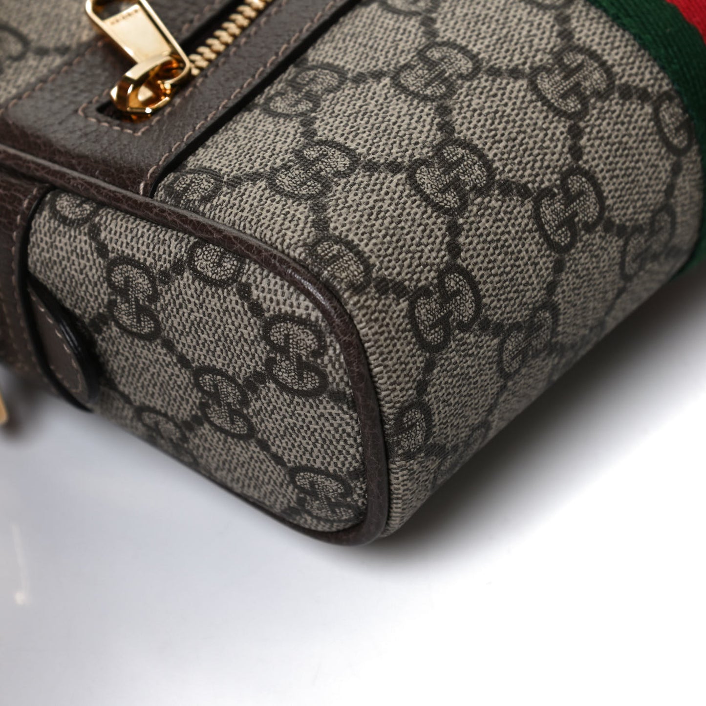 GG Supreme Monogram Web Small Ophidia Belt Bag 95 38 Dark Brown