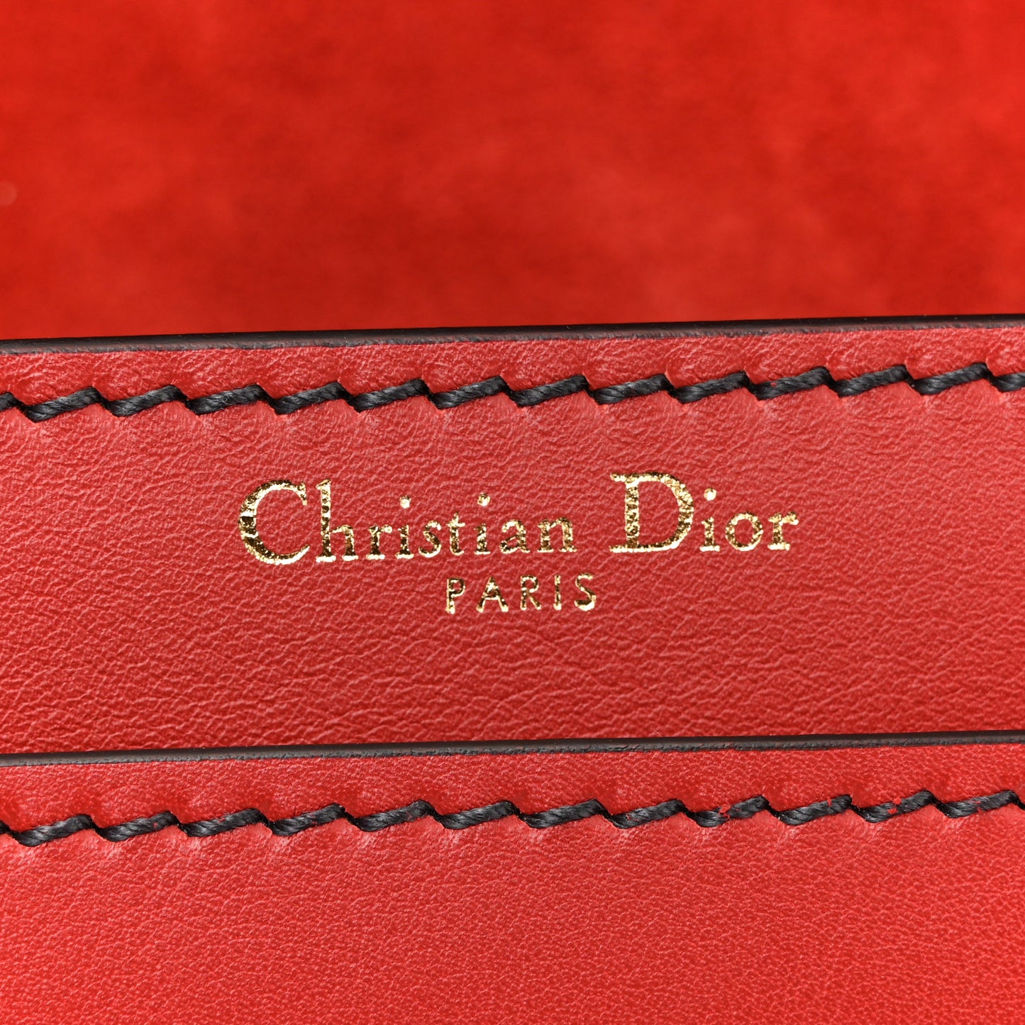 Calfskin J'Adior Chain Flap Bag Red