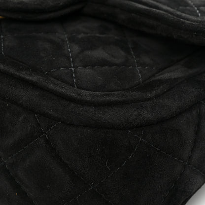 Chanel Suede Quilted Mini Double Frame Flap Black 12 of 16
