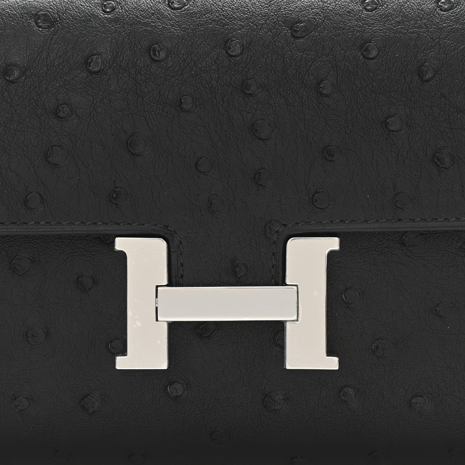 Hermes Ostrich Constance Long Wallet To Go Black 8 of 11