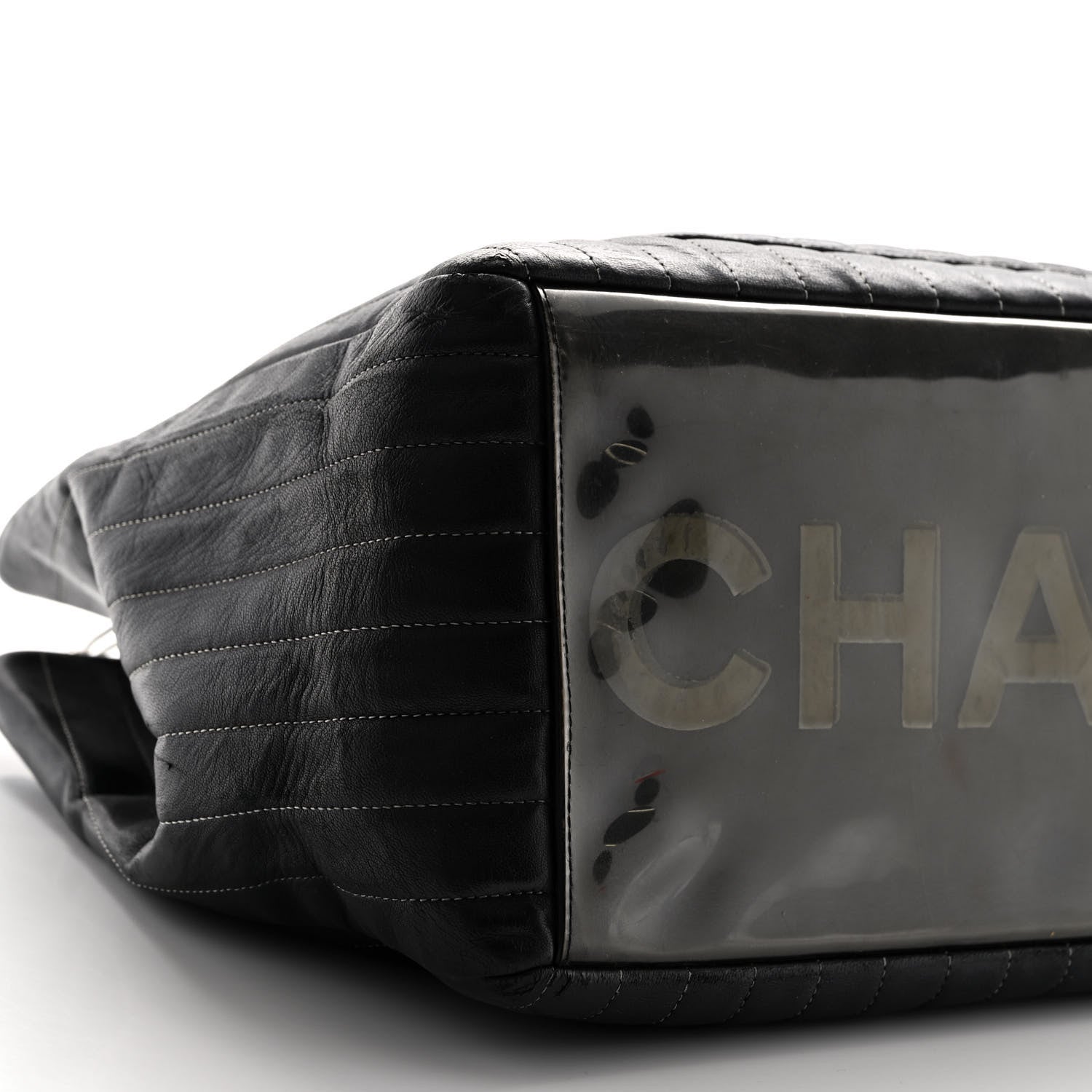 Chanel Lambskin Vertical Quilted Large Mademoiselle Tote Black 8 of 10