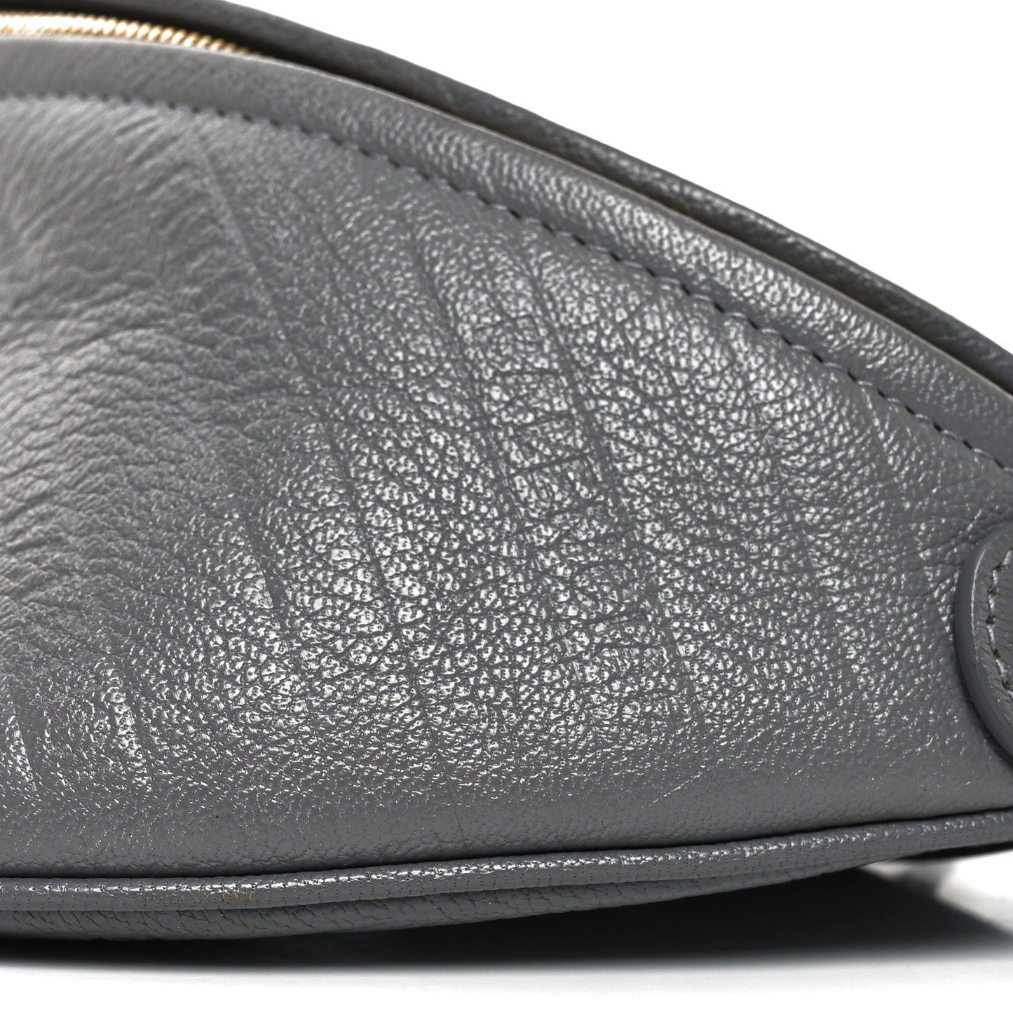 Shiny Goatskin Allover Logo Embossed XS Souvenir Belt Bag Gris