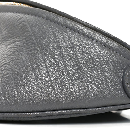 Balenciaga Shiny Goatskin Allover Logo Embossed XS Souvenir Belt Bag Gris 10 of 10