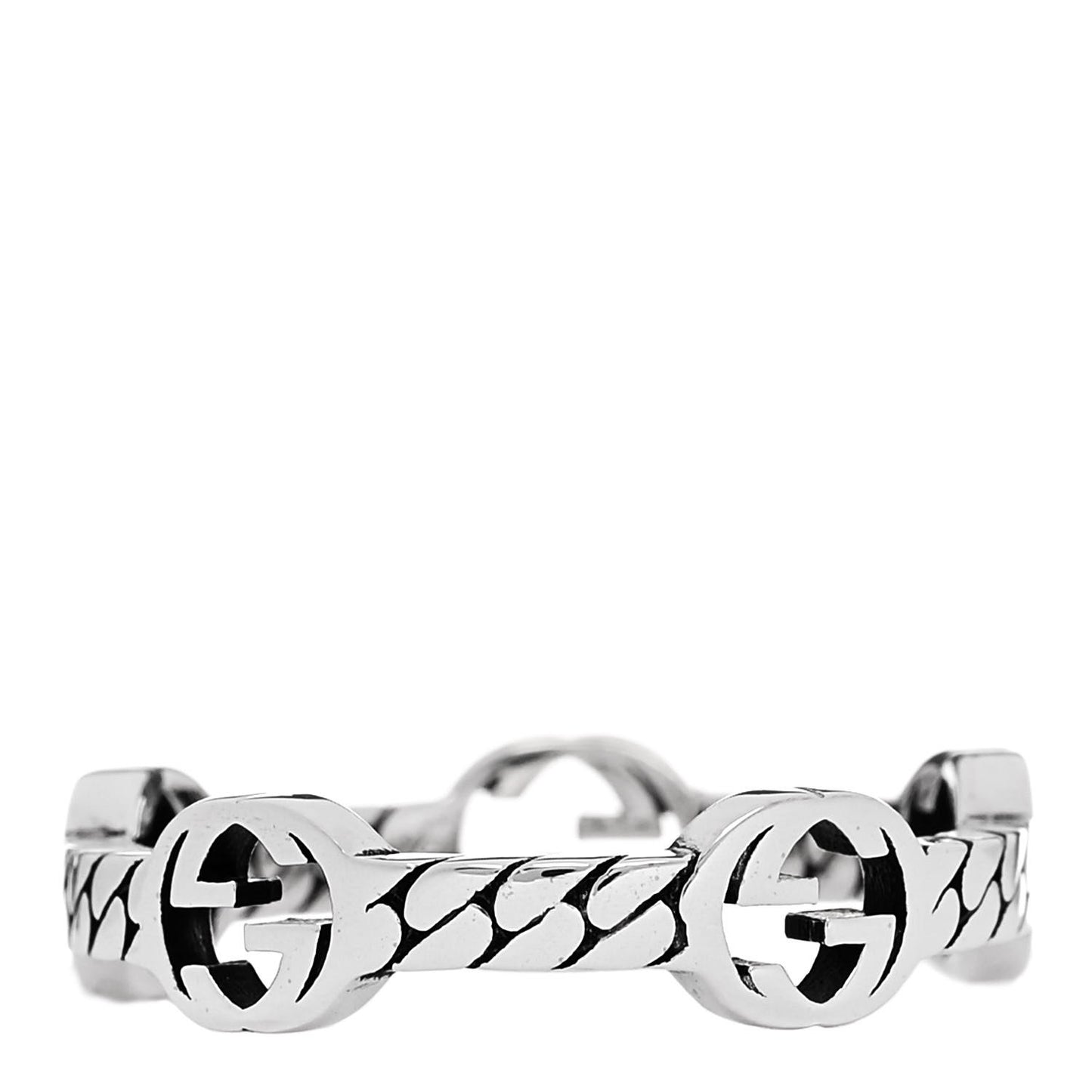 Sterling Silver Interlocking G Chain Ring 59 8.75