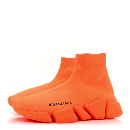 Balenciaga Technical 3D Recycled Knit Womens Speed 2.0 Sneakers Monocolor 36 Orange Fluo 3 of 10