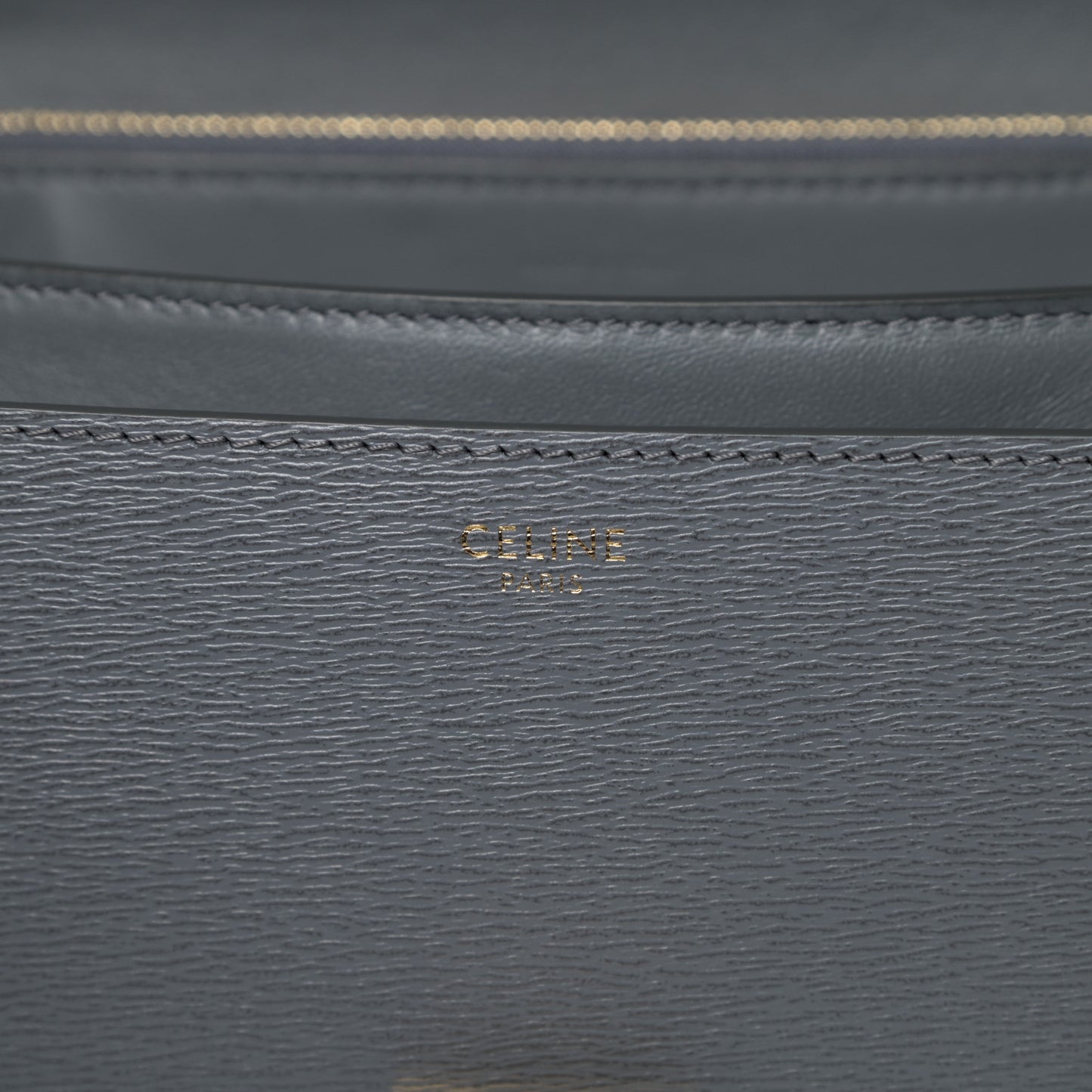 Liege Calfskin Medium Classic Box Flap Bag Medium Grey