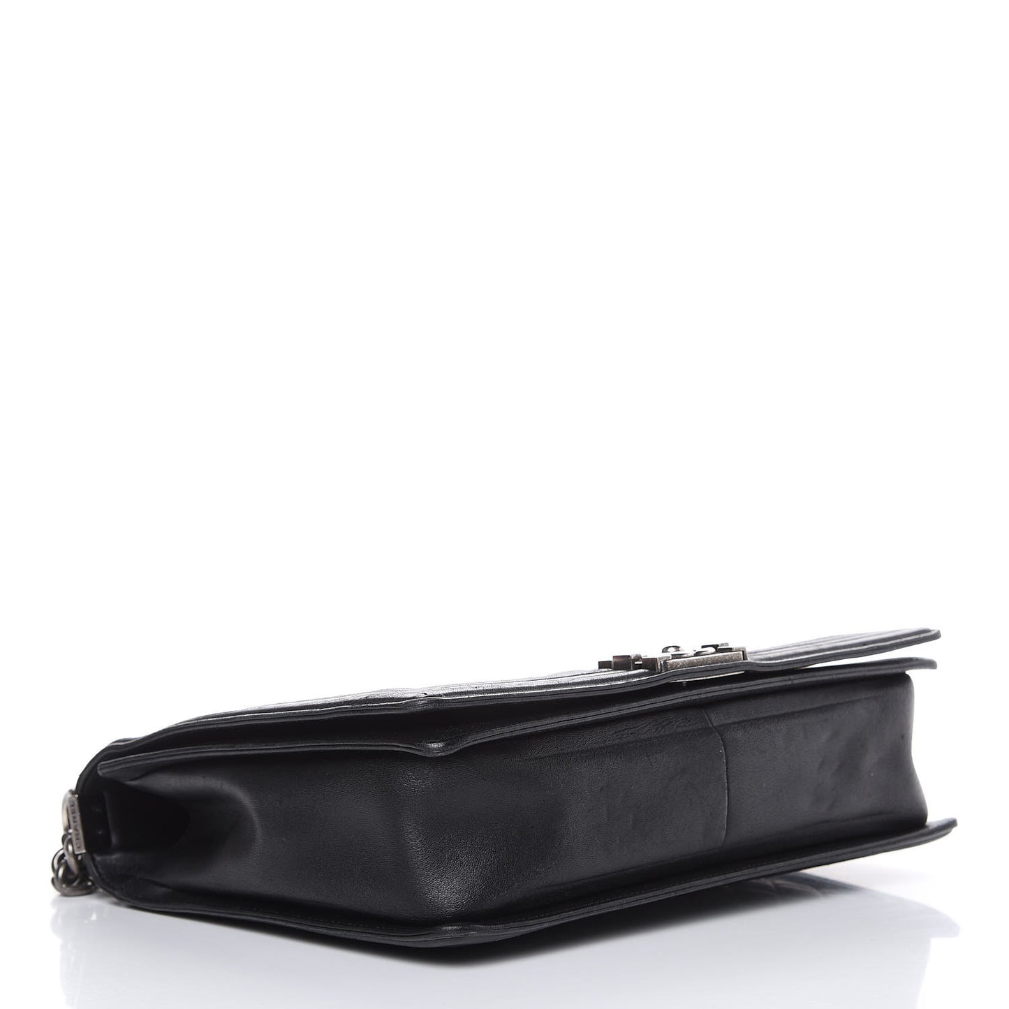 Lambskin Quilted Large Boy Flap Black